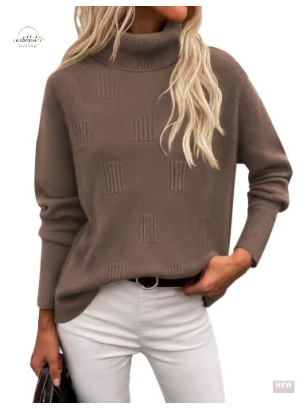 Ekouaer Turtleneck Sweater Long Sleeve Knitted Pullover Fall Winter Top